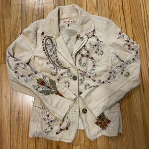 Johnny Was Paisley Embroidered Corduroy Jacket